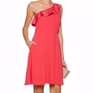 Maje One-Shoulder Pink Mini Dress